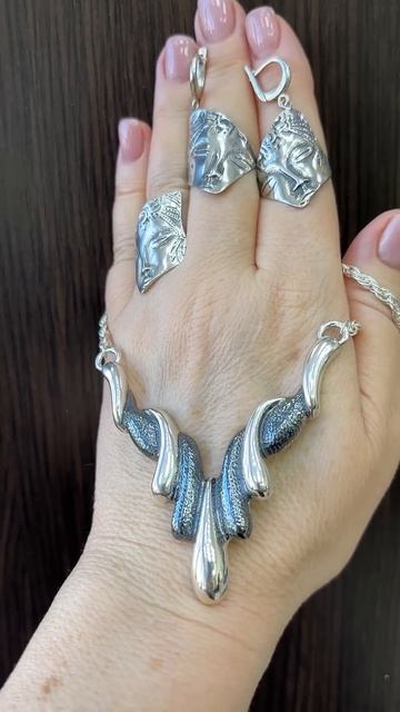 Женский ОБРАЗ в серебре! Кольцо Серьги Колье.+79039693704.Це