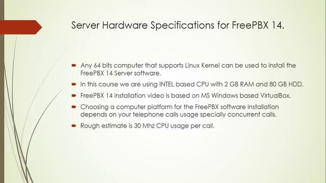 9. Характеристики сервера FreePBX - Аппаратное обеспечение.