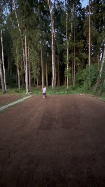 Подготовка почвы под газон🌱#газон#озеленение #ландша