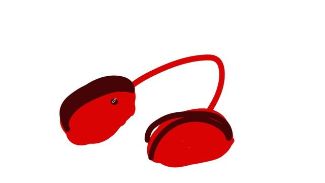 Рисуем красные наушники часть 035