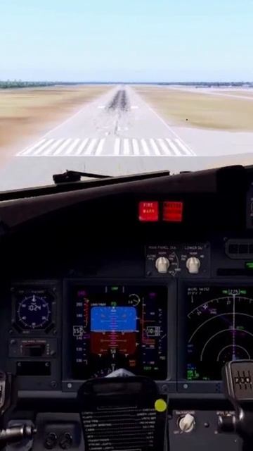 B738 AFL первая посадка на новом джойстик) (плохо)