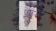Глициния акварелью видео