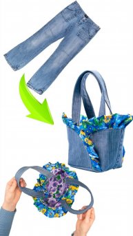 Как легко сшить симпатичную сумочку из старых джинсов 👜✂️