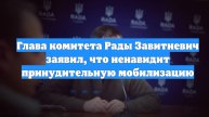Глава комитета Рады Завитневич заявил, что ненавидит принудительную мобилизацию
