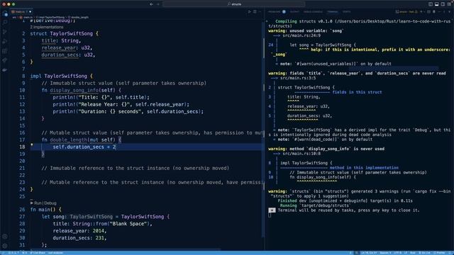 9.011. self Parameter as Mutable Struct Instance