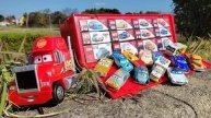 12 типов автомобилей Mini Car & Red Trailer Mac | Разместите их в том же месте, что и дизайн коробок