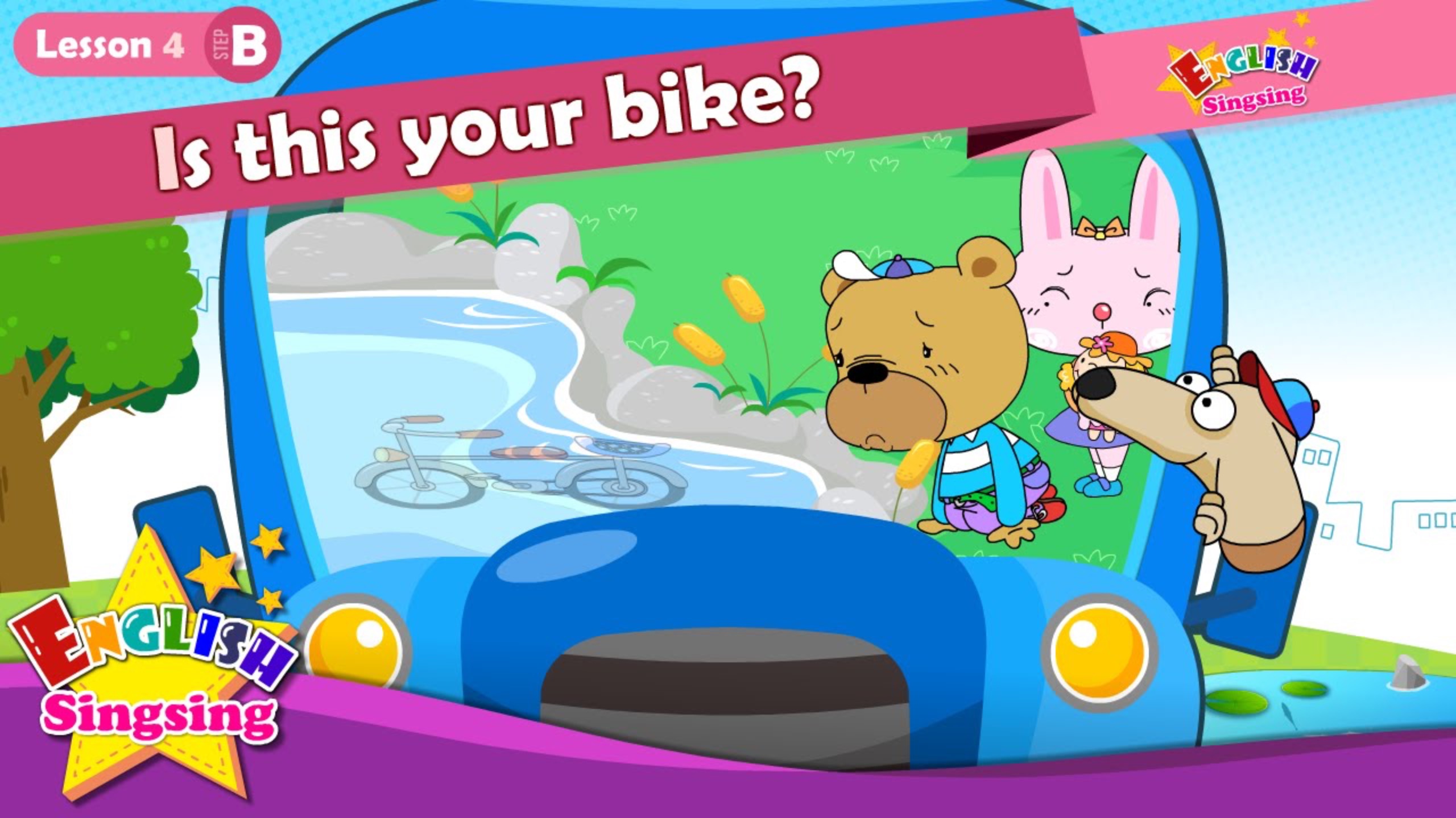 АНГЛИЙСКИЙ ЯЗЫК ДЛЯ ДЕТЕЙ | Lesson 4 (B) Is this your bike - Is this yours - Cartoon Story