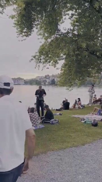 Вечер, ч. 1, пляж парка Lido Wiese, 😊🌊🌿🌳⛱️🌳 Люцерн, Luzern,