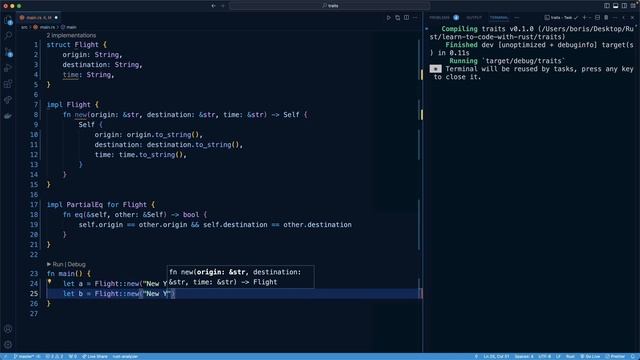 18.029. Implementing the PartialEq Trait for Structs