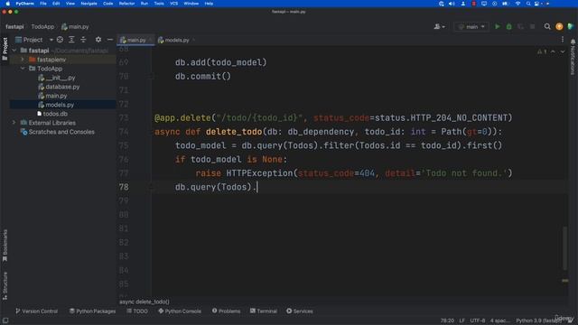 5. FastAPI Project Delete Request (Todo Project)