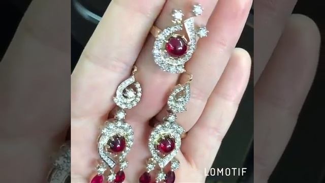 Комплект бриллианты гранаты