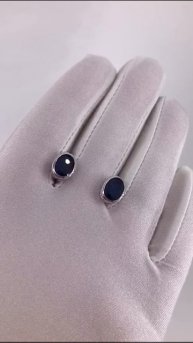 Серьги из серебра. Сапфир