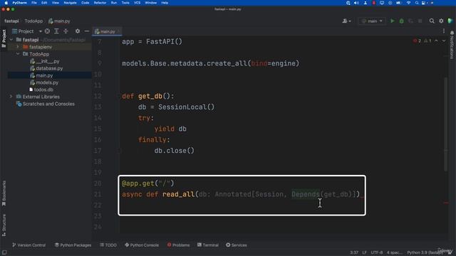 1. FastAPI Project Get All Todos from Database