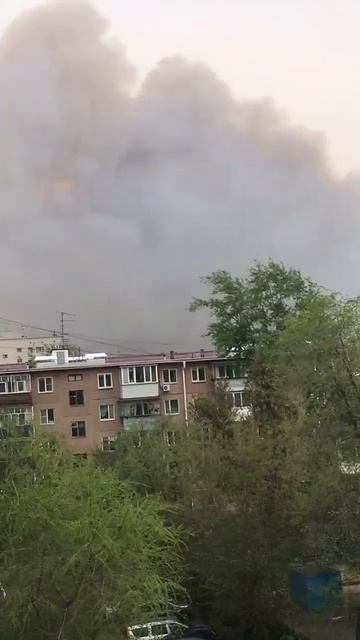 идёт Пожар в кургане с тюнина на посёлок смолено
