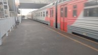 Электропоезд ЭТ2М-125 Сообщением С.Петербург-Мга Прибывает на станцию Сортировочная Имени Морозова