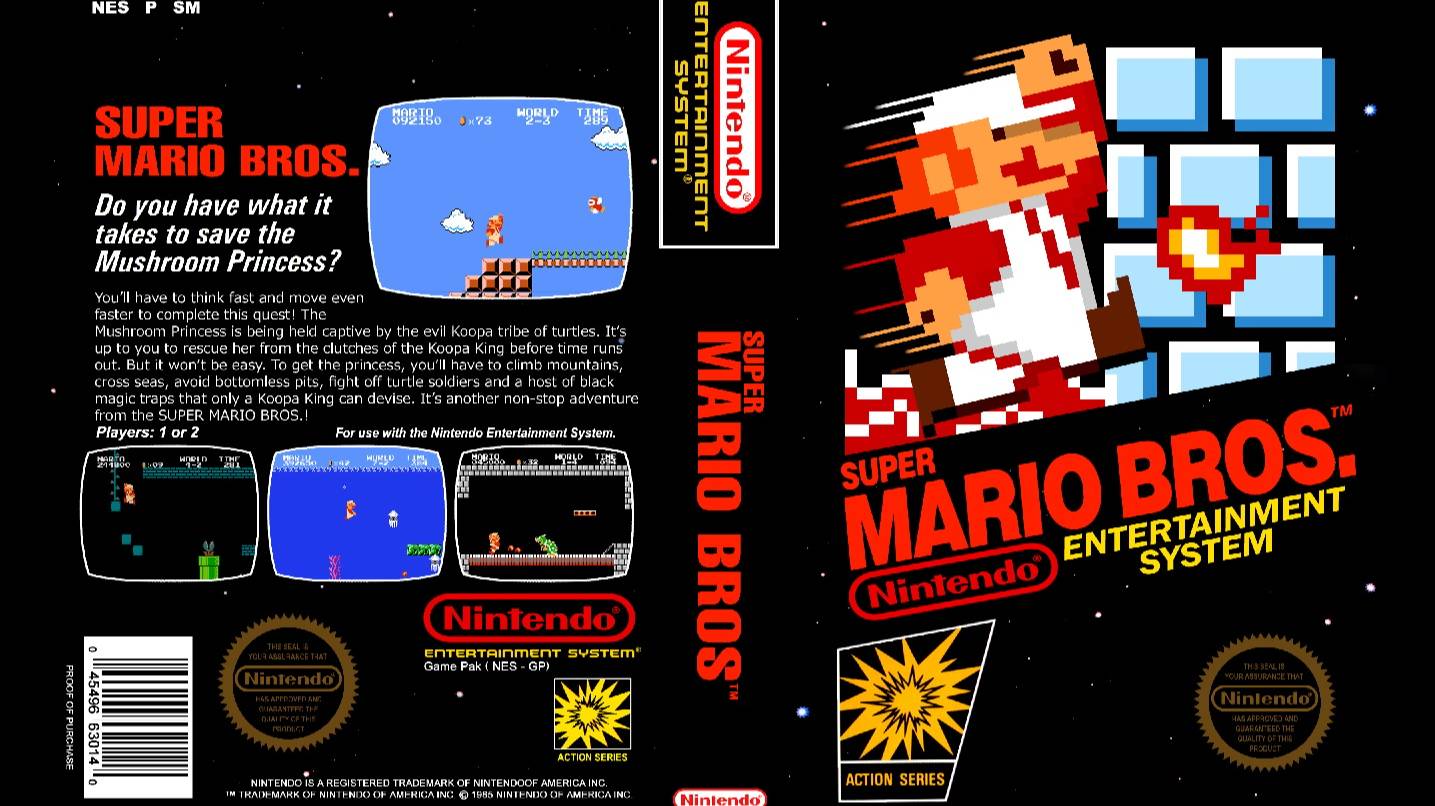 SUPER MARIO BROS. NINTENDO. 1985. NES