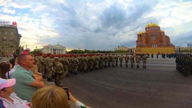 Первая репетиция парада в честь Дня Победы на площади
