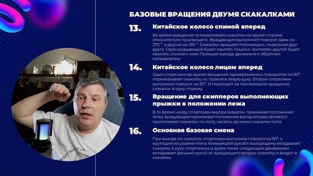 Скакалка. 15 базовых вращений дву скакалок. Дабл Датч.