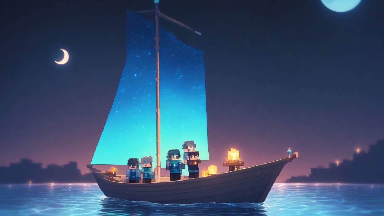 Ночной рейс: лодка к таинственному берегу 🌌🛶