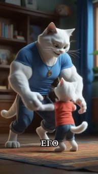 Испуганный Котёнок! #cats #dalle3 #aiart #кот #юмор #ии #мультик #