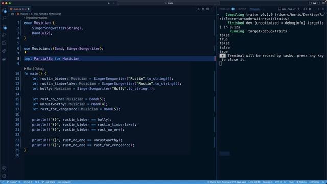 18.031. Implementing the PartialEq Trait for Enums