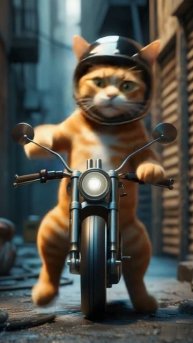 кот на мото