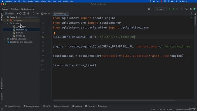 4. FastAPI Project Main (Create Database Connection for API)