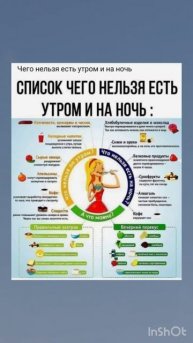 Чего нельзя есть утром и но ночь?!