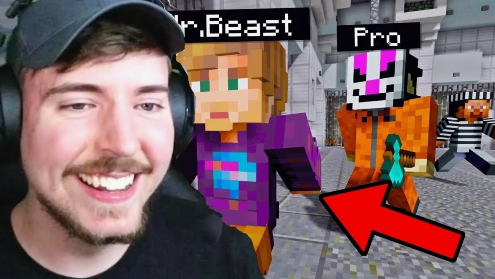 Мистер Бист играет в Minecraft