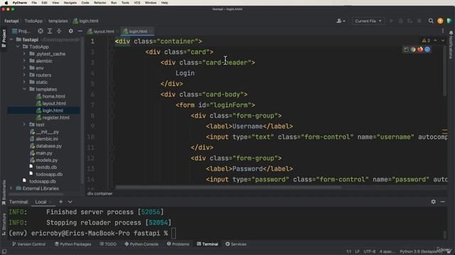 9. FastAPI Full Stack - Layout Page (Inheritance)