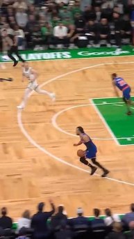 Hart hustle on defense leads to the Brunson triple!