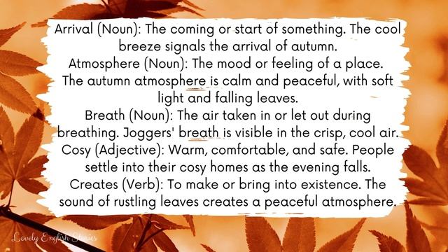 INTERMEDIATE ENGLISH STORY🍂Autumn in the UK   B2   Level 5-6   English Reading & Listening Practice