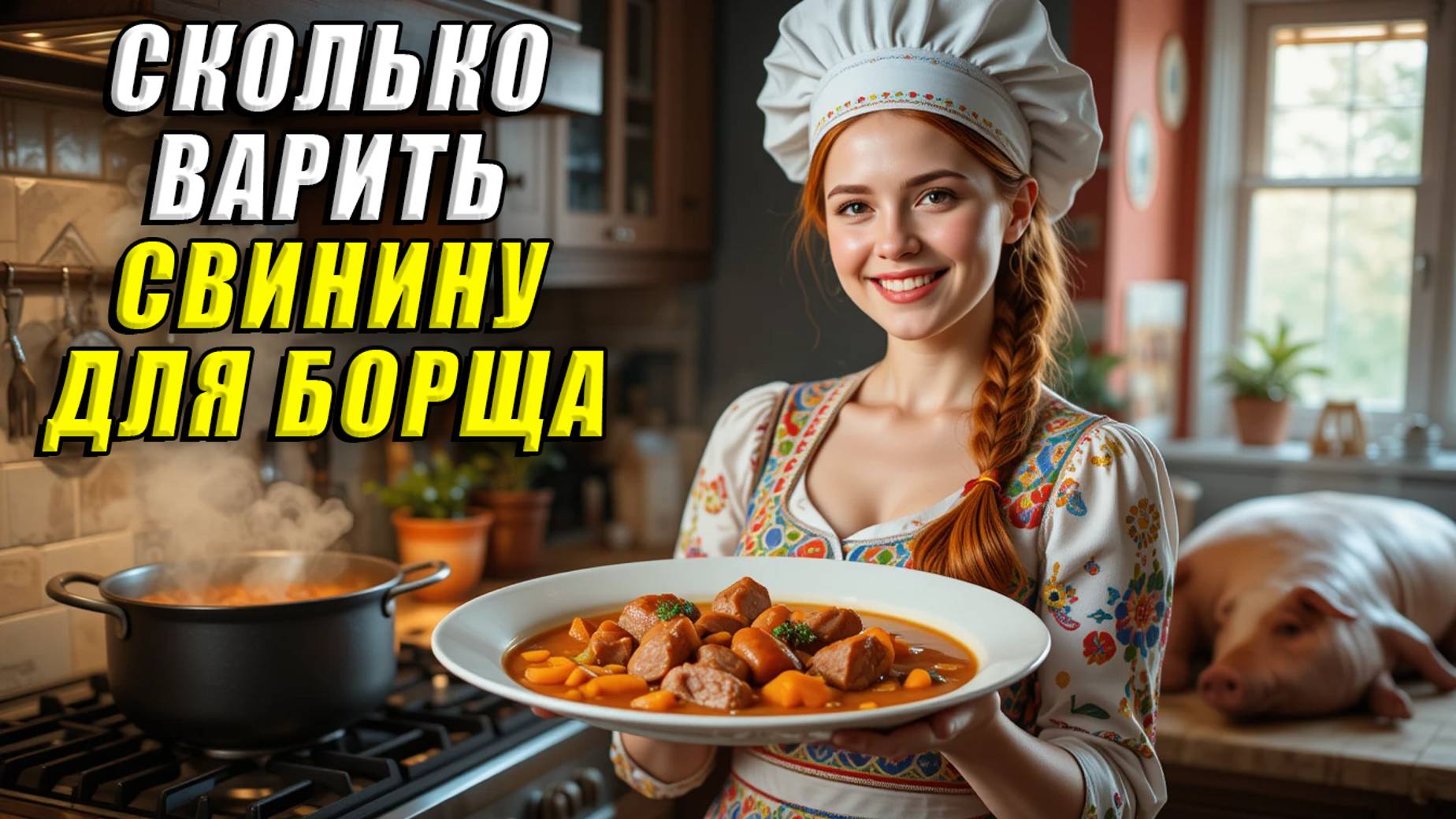 Сколько варить свинину для борща