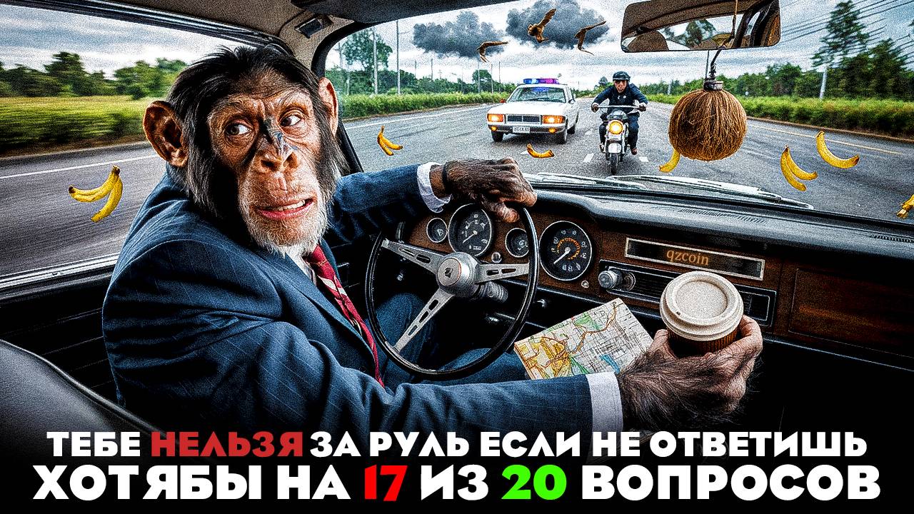 "ТЕСТ НА ВОДИТЕЛЯ 2025: 95% ЗАВАЛИВАЮТ этот ТЕСТ ПДД | Проверь себя + БОНУСЫ в Телеграм!" |Qz 00002
