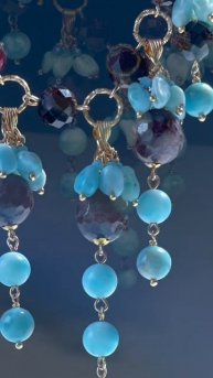 Гранат и ларимар в украшении! #handmade_jewellery
