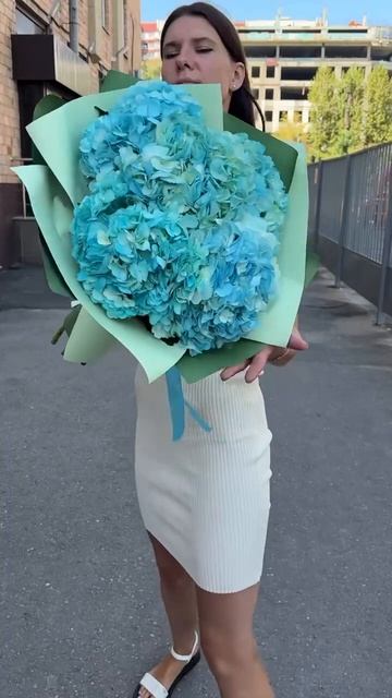5 голубых гортензий#цветымосква