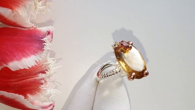 Серебряное Кольцо ручной работы с натуральным Цитрин?