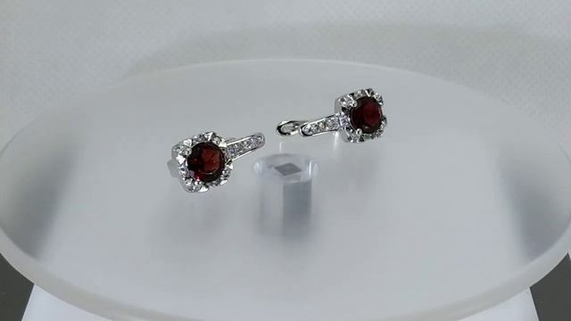 Серьги с натуральными мозамбикскими гранатами 6 мм Се?