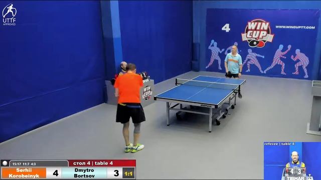12:00 Коробейник Сергей 2-3 Борцов Дмитрий  стол 4  ЮГ-1  06.04.