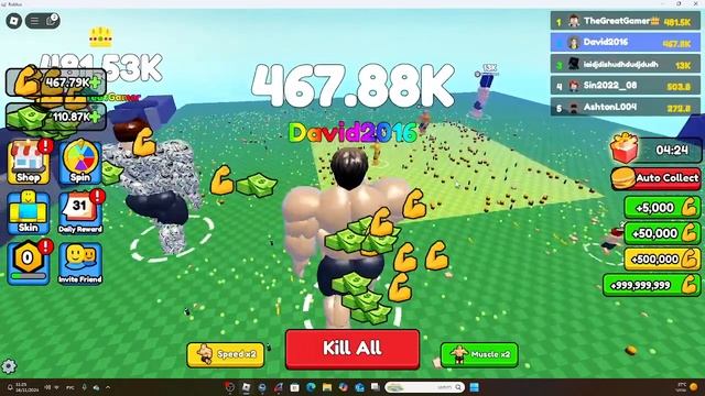 Я с моим другом становимся больше когда мы едим в roblox б
