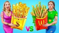 Челлендж. Шоколадная еда vs. Настоящая еда _ Дорогая vs Дешевая