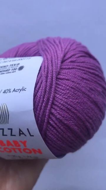 Подробный обзор пряжи Gazzal Baby Cotton(Хлопок с акрилом) №3414 Лиловый