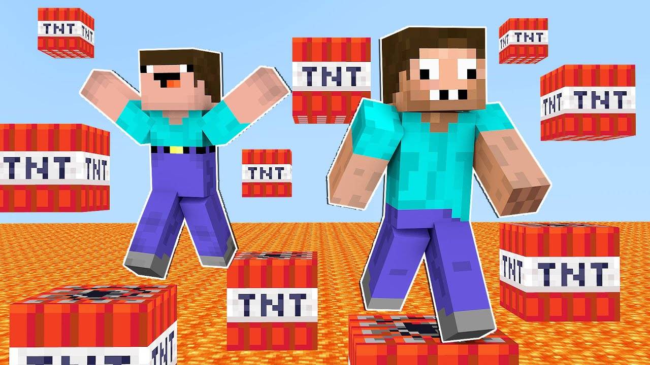 НУБ И ПРО ПРОХОДЯТ ПАРКУР ИЗ ТНТ В МАЙНКРАФТ ! НУБИК И ТРОЛЛИНГ ЛОВУШКА В MINECRAFT Дак Плей