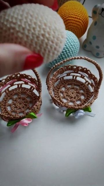 Корзинки 5 см крючком