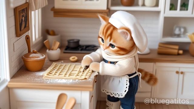 Cute Kitten Morning Routine_ Cleaning & Cooking