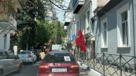 Ялта. Праздничный автопробег на Красноармейской ул. 09 мая 2025. Крым. Crimea. Yalta.