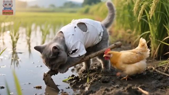 Дружба этого Котенка и Кролика растопит Ваше Сердце 😿