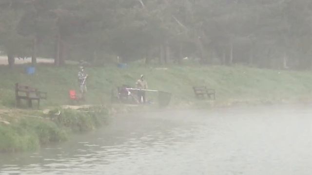 поимка карпа на большом водоёме