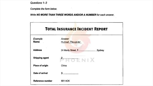 Total Insurance Incident Report | IELTS LISTENING TEST | SECTION-1