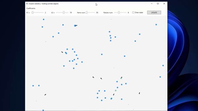 SWARM ROBOTICS / Sorting similar objects